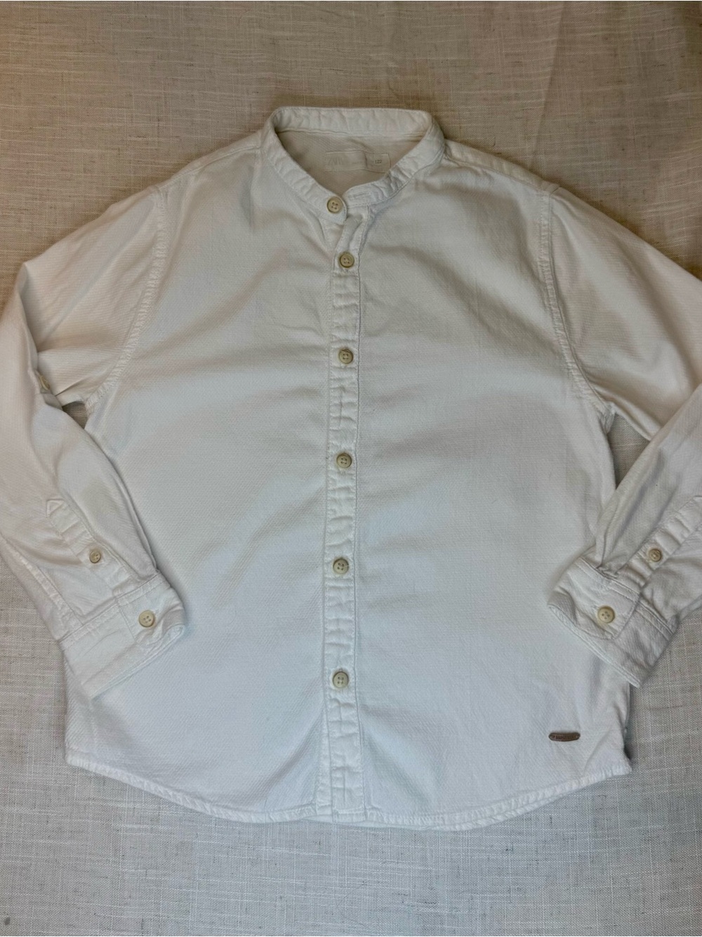 Boy's Zara White Cotton Collar Button-Up Shirt (A001)